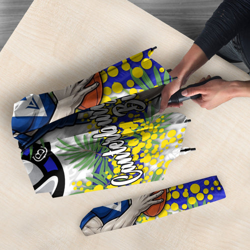 Canterbury Bankstown Bulldogs Umbrella Golden Wattle Floral Polynesian - Australian Flower - Rugby Mascot