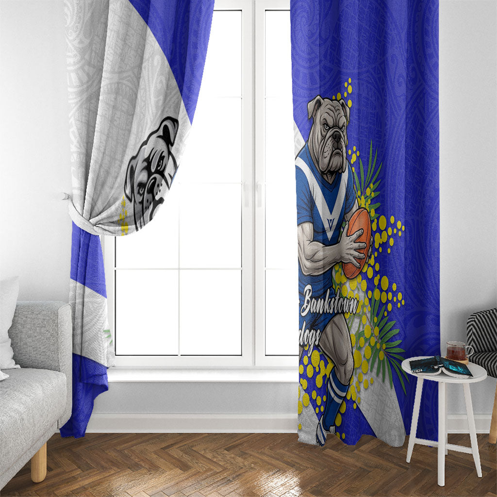Canterbury Bankstown Bulldogs Window Curtain Golden Wattle Floral Polynesian - Australian Flower - Rugby Mascot