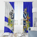 Canterbury Bankstown Bulldogs Window Curtain Golden Wattle Floral Polynesian - Australian Flower - Rugby Mascot
