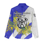 Canterbury Bankstown Bulldogs Women Casual Shirt Golden Wattle Floral Polynesian - Australian Flower - Rugby Mascot