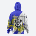 Canterbury Bankstown Bulldogs Zip Hoodie Golden Wattle Floral Polynesian - Australian Flower - Rugby Mascot