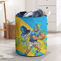 Gold Coast Titans Laundry Basket Golden Wattle Floral Polynesian - Australian Flower - Rugby Mascot