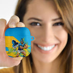 Gold Coast Titans AirPods Case Golden Wattle Floral Polynesian - Australian Flower - Rugby Mascot