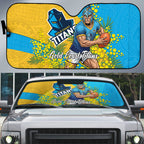 Gold Coast Titans Auto Sun Shade Golden Wattle Floral Polynesian - Australian Flower - Rugby Mascot