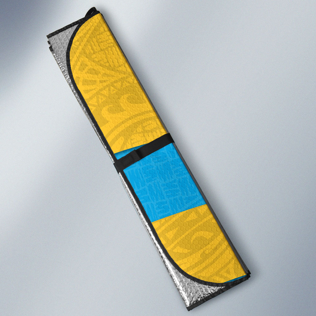 Gold Coast Titans Auto Sun Shade Golden Wattle Floral Polynesian - Australian Flower - Rugby Mascot
