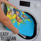 Gold Coast Titans Bathroom Set Golden Wattle Floral Polynesian - Australian Flower - Rugby Mascot