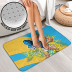 Gold Coast Titans Bathroom Set Golden Wattle Floral Polynesian - Australian Flower - Rugby Mascot