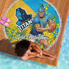 Gold Coast Titans Beach Blanket Golden Wattle Floral Polynesian - Australian Flower - Rugby Mascot