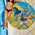 Gold Coast Titans Beach Blanket Golden Wattle Floral Polynesian - Australian Flower - Rugby Mascot