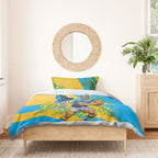Gold Coast Titans Bedding Set Golden Wattle Floral Polynesian - Australian Flower - Rugby Mascot