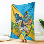 Gold Coast Titans Blanket Golden Wattle Floral Polynesian - Australian Flower - Rugby Mascot