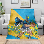 Gold Coast Titans Blanket Golden Wattle Floral Polynesian - Australian Flower - Rugby Mascot
