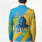 Gold Coast Titans Blazer Golden Wattle Floral Polynesian - Australian Flower - Rugby Mascot