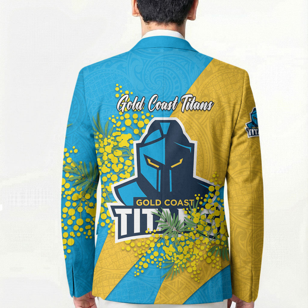 Gold Coast Titans Blazer Golden Wattle Floral Polynesian - Australian Flower - Rugby Mascot