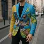 Gold Coast Titans Blazer Golden Wattle Floral Polynesian - Australian Flower - Rugby Mascot