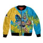 Gold Coast Titans Bomber Jacket Golden Wattle Floral Polynesian - Australian Flower - Rugby Mascot