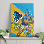 Gold Coast Titans Canvas Wall Art Golden Wattle Floral Polynesian - Australian Flower - Rugby Mascot