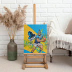 Gold Coast Titans Canvas Wall Art Golden Wattle Floral Polynesian - Australian Flower - Rugby Mascot