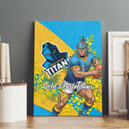 Gold Coast Titans Canvas Wall Art Golden Wattle Floral Polynesian - Australian Flower - Rugby Mascot