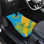 Gold Coast Titans Car Mats Golden Wattle Floral Polynesian - Australian Flower - Rugby Mascot