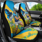 Gold Coast Titans Car Seat Cover Golden Wattle Floral Polynesian - Australian Flower - Rugby Mascot