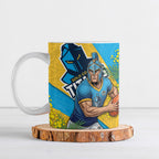 Gold Coast Titans Ceramic Mug Golden Wattle Floral Polynesian - Australian Flower - Rugby Mascot