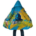 Gold Coast Titans Cloak Golden Wattle Floral Polynesian - Australian Flower - Rugby Mascot