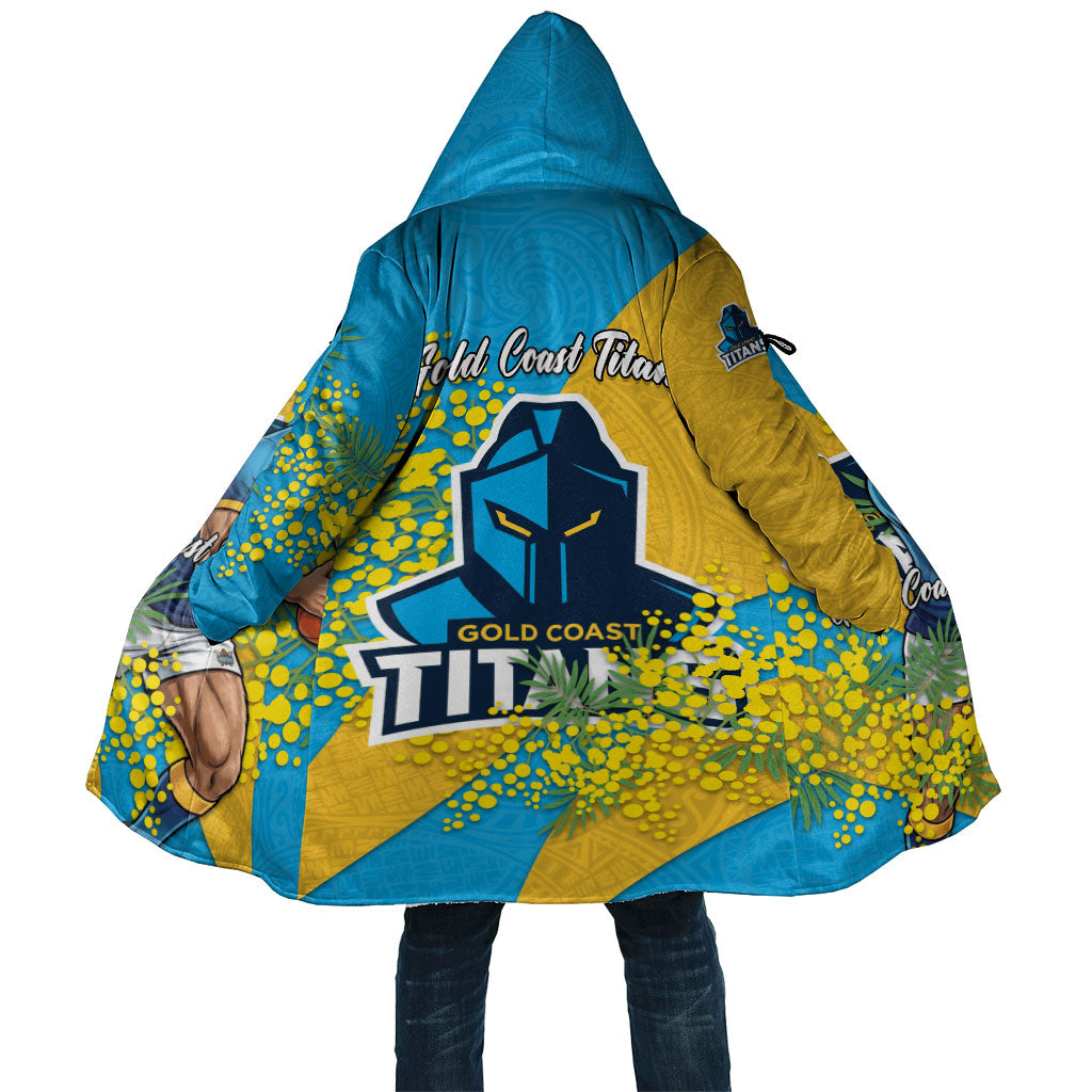 Gold Coast Titans Cloak Golden Wattle Floral Polynesian - Australian Flower - Rugby Mascot