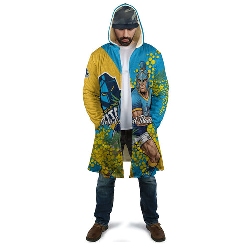 Gold Coast Titans Cloak Golden Wattle Floral Polynesian - Australian Flower - Rugby Mascot