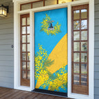 Gold Coast Titans Door Cover Golden Wattle Floral Polynesian - Australian Flower - Rugby Mascot