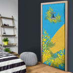 Gold Coast Titans Door Cover Golden Wattle Floral Polynesian - Australian Flower - Rugby Mascot