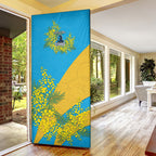 Gold Coast Titans Door Cover Golden Wattle Floral Polynesian - Australian Flower - Rugby Mascot