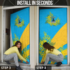 Gold Coast Titans Door Cover Golden Wattle Floral Polynesian - Australian Flower - Rugby Mascot