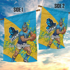 Gold Coast Titans Garden Flag Golden Wattle Floral Polynesian - Australian Flower - Rugby Mascot