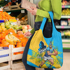 Gold Coast Titans Grocery Bag Golden Wattle Floral Polynesian - Australian Flower - Rugby Mascot