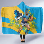 Gold Coast Titans Hooded Blanket Golden Wattle Floral Polynesian - Australian Flower - Rugby Mascot