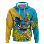 Gold Coast Titans Hoodie Golden Wattle Floral Polynesian - Australian Flower - Rugby Mascot