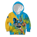 Gold Coast Titans Kid Hoodie Golden Wattle Floral Polynesian - Australian Flower - Rugby Mascot
