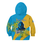 Gold Coast Titans Kid Hoodie Golden Wattle Floral Polynesian - Australian Flower - Rugby Mascot