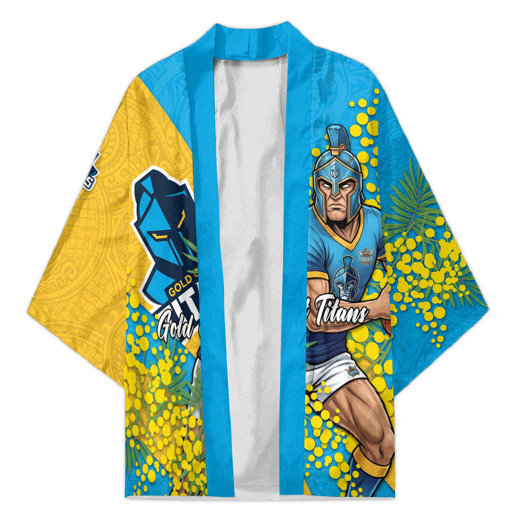 Gold Coast Titans Kimono Golden Wattle Floral Polynesian - Australian Flower - Rugby Mascot