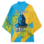 Gold Coast Titans Kimono Golden Wattle Floral Polynesian - Australian Flower - Rugby Mascot