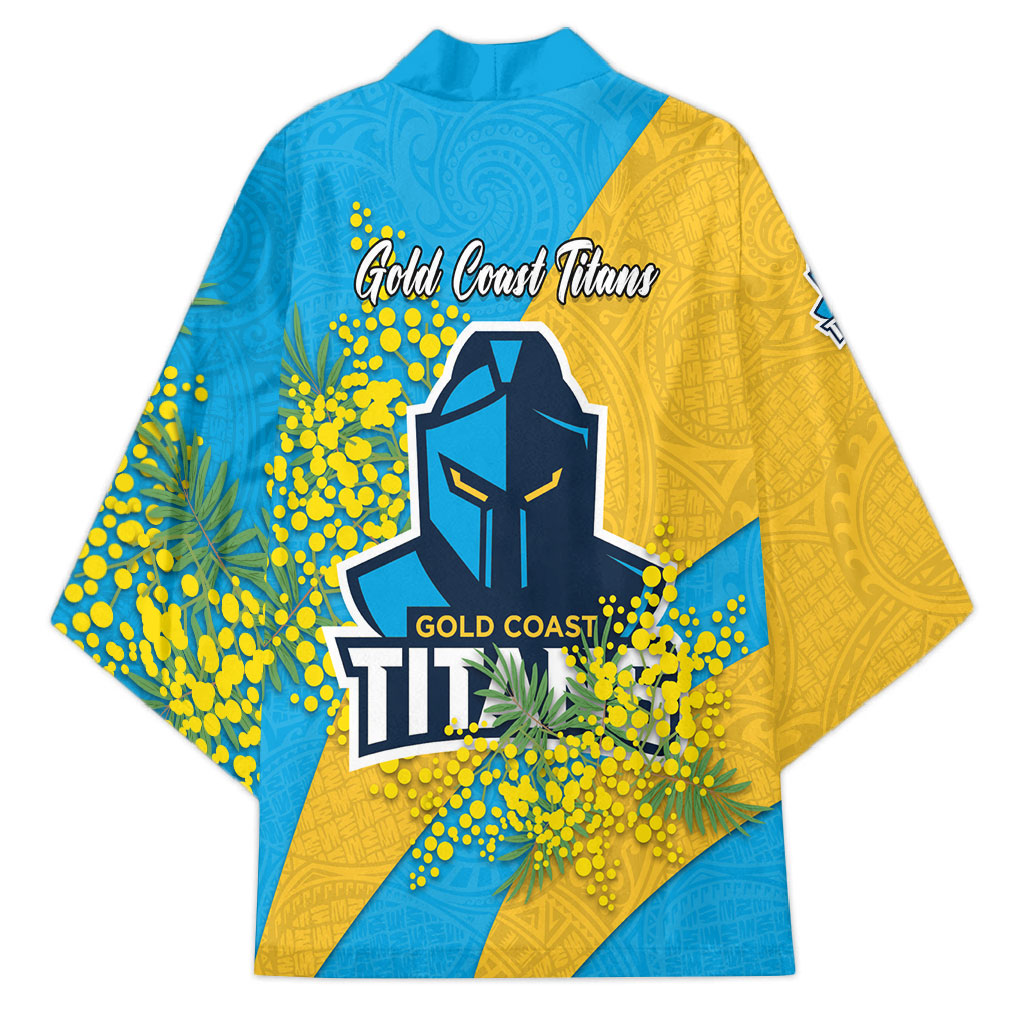 Gold Coast Titans Kimono Golden Wattle Floral Polynesian - Australian Flower - Rugby Mascot
