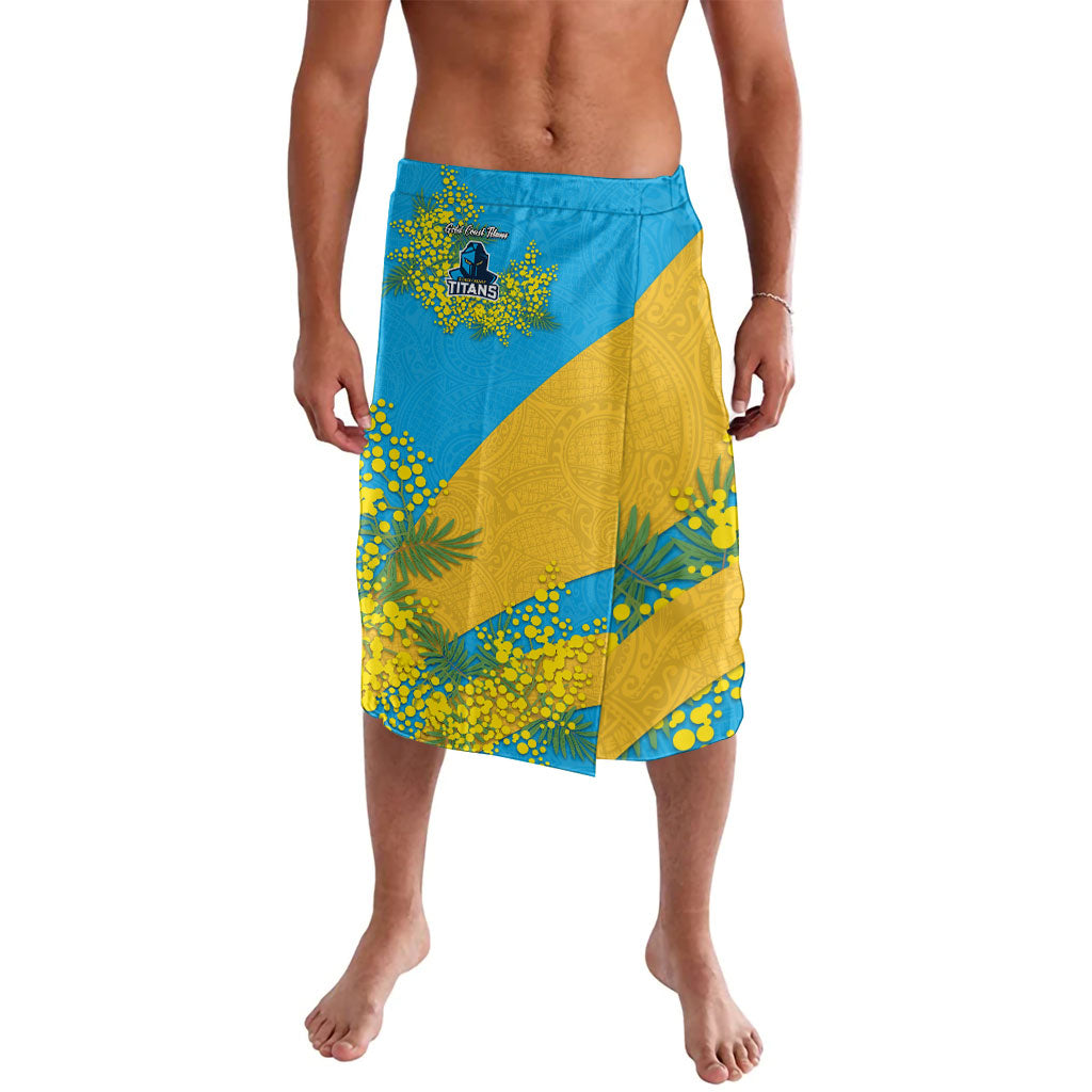 Gold Coast Titans Lavalava Golden Wattle Floral Polynesian - Australian Flower - Rugby Mascot