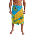 Gold Coast Titans Lavalava Golden Wattle Floral Polynesian - Australian Flower - Rugby Mascot