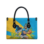 Gold Coast Titans Leather Bag Golden Wattle Floral Polynesian - Australian Flower - Rugby Mascot