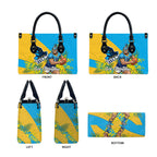 Gold Coast Titans Leather Bag Golden Wattle Floral Polynesian - Australian Flower - Rugby Mascot