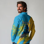 Gold Coast Titans Long Sleeve Polo Shirt Golden Wattle Floral Polynesian - Australian Flower - Rugby Mascot