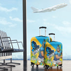 Gold Coast Titans Luggage Cover Golden Wattle Floral Polynesian - Australian Flower - Rugby Mascot