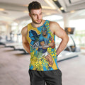 Gold Coast Titans Men Tank Top Golden Wattle Floral Polynesian - Australian Flower - Rugby Mascot