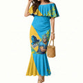 Gold Coast Titans Mermaid Dress Golden Wattle Floral Polynesian - Australian Flower - Rugby Mascot